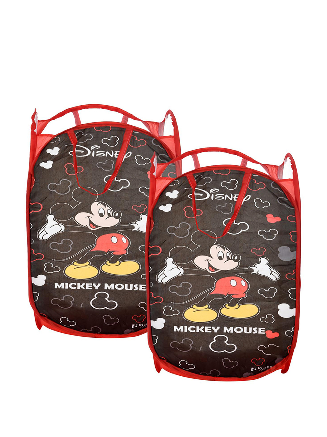 Kuber Industries Set Of 2 Mickey Mouse Nylon Laundry Basket with Handle