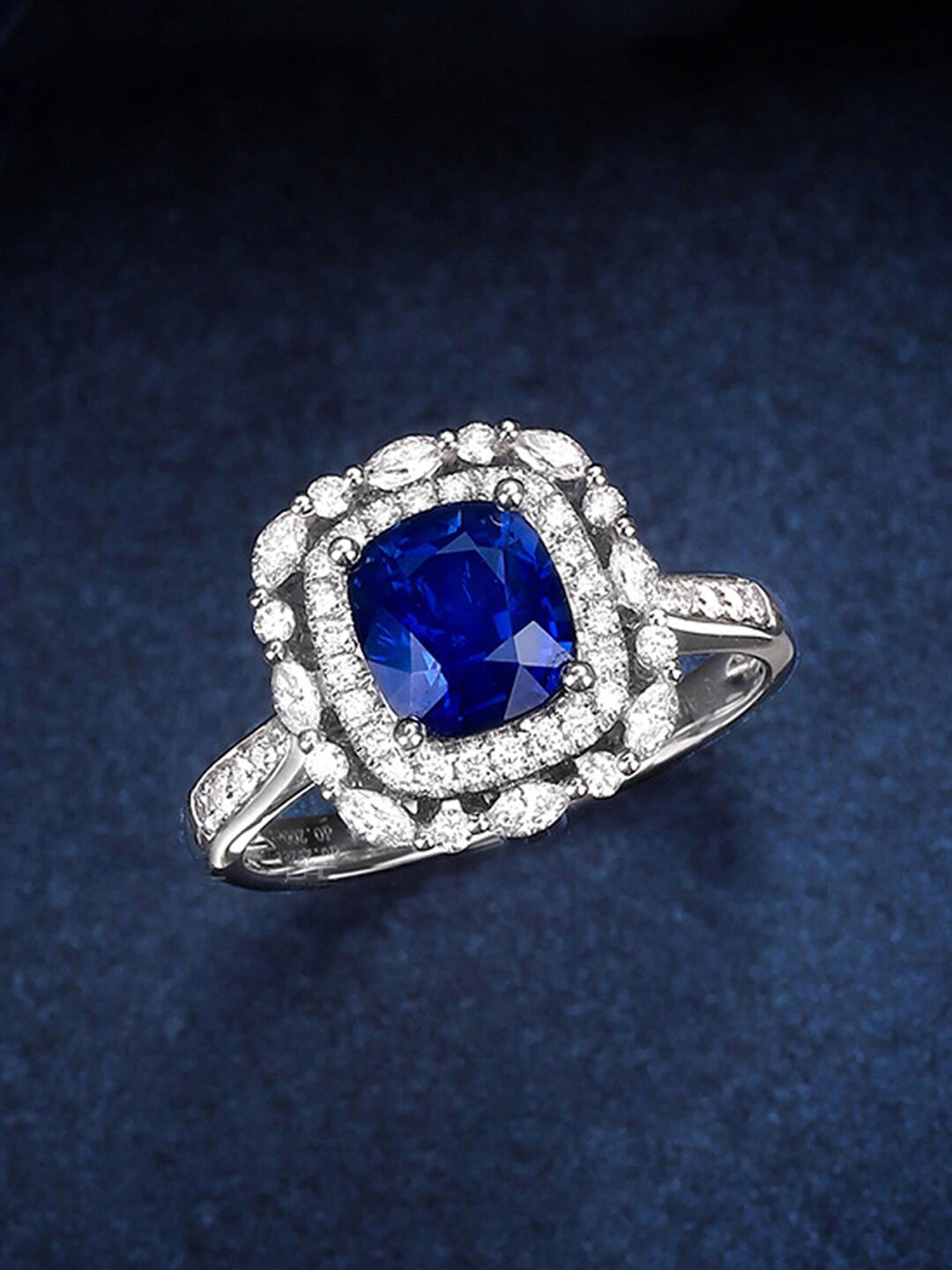 Designs & You Silver-Plated AD Studded Square-Shaped Finger Ring