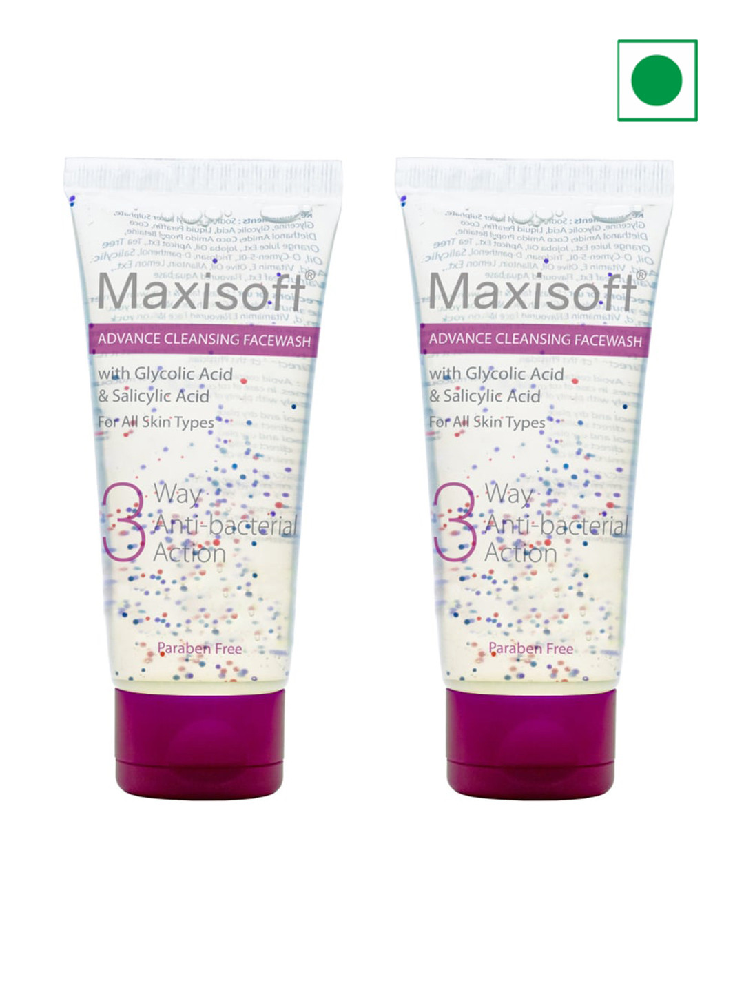 Maxisoft 3 Way Set Of 2 Anti Bacterial Action Face Wash - 100ml Each