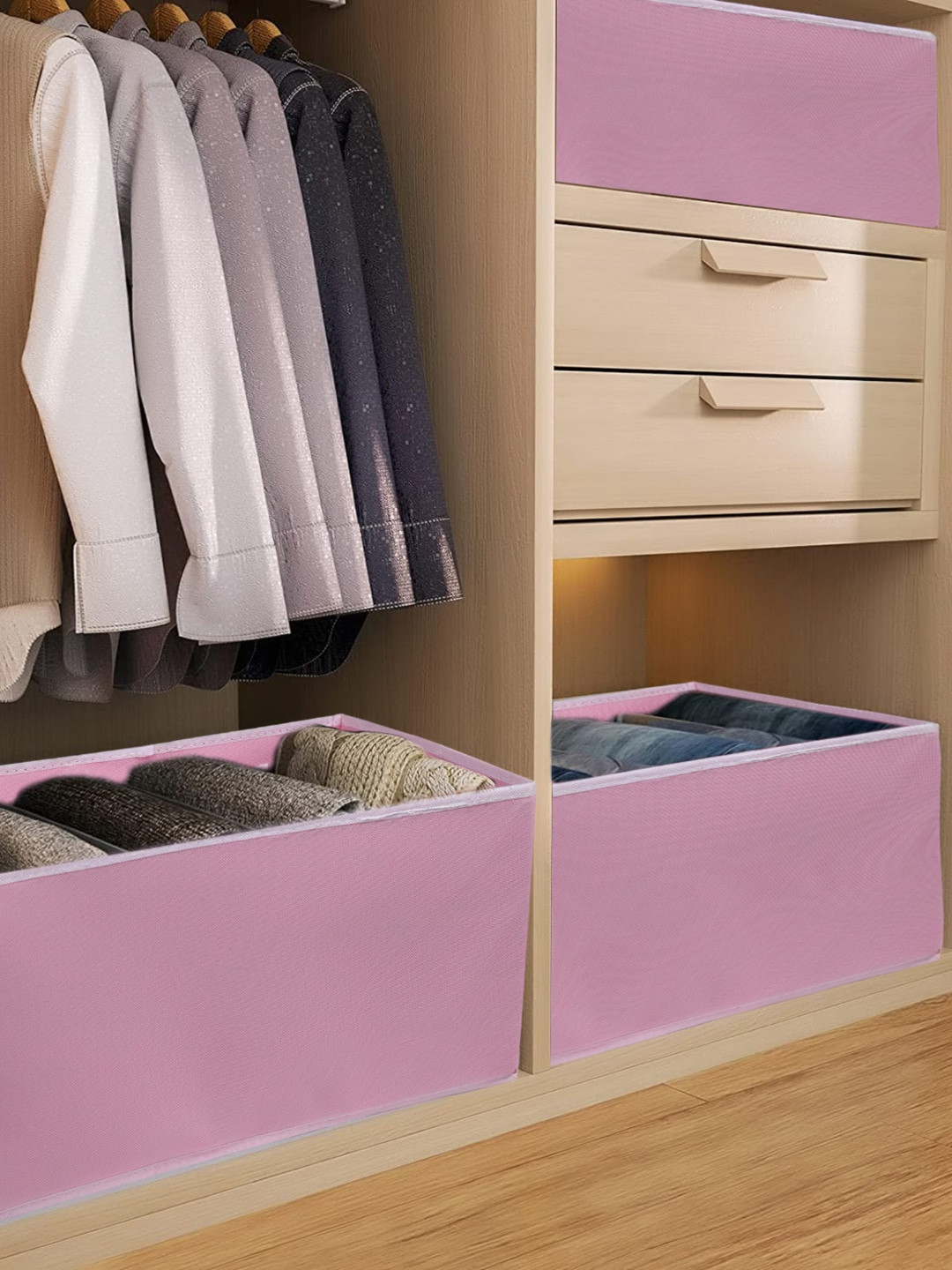 HOUSE OF QUIRK Pink 3-Pieces Drawer Organizers