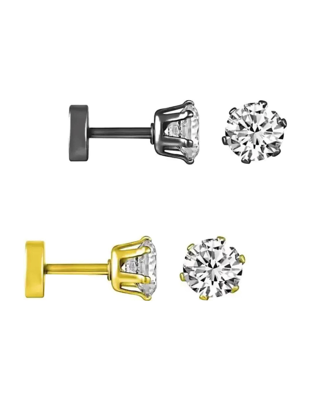 KRYSTALZ Mens Circular Studs Earrings