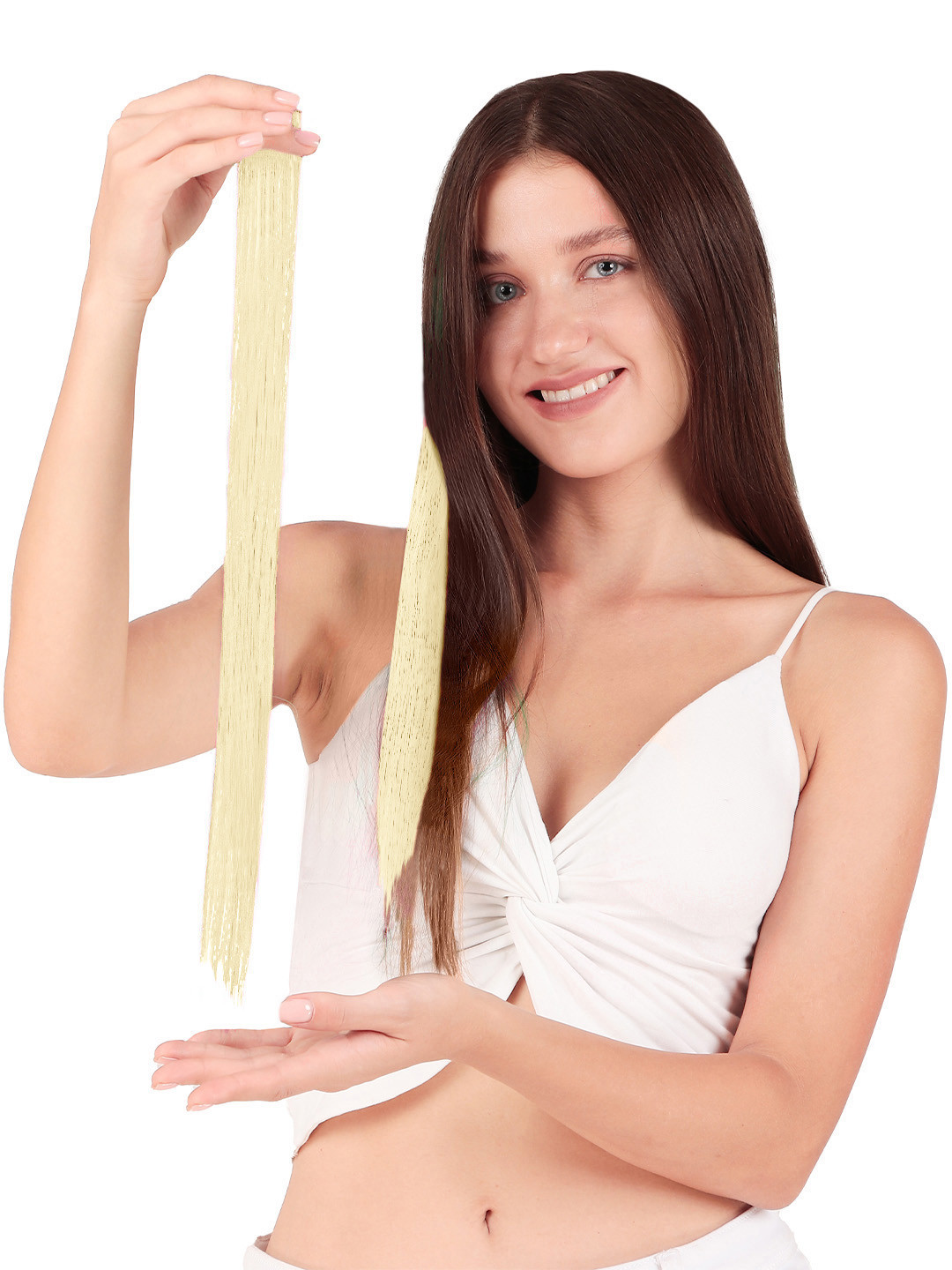 Secret Lives Set Of 2 Streaks Clip in Color Hair Extension - Linen Gold