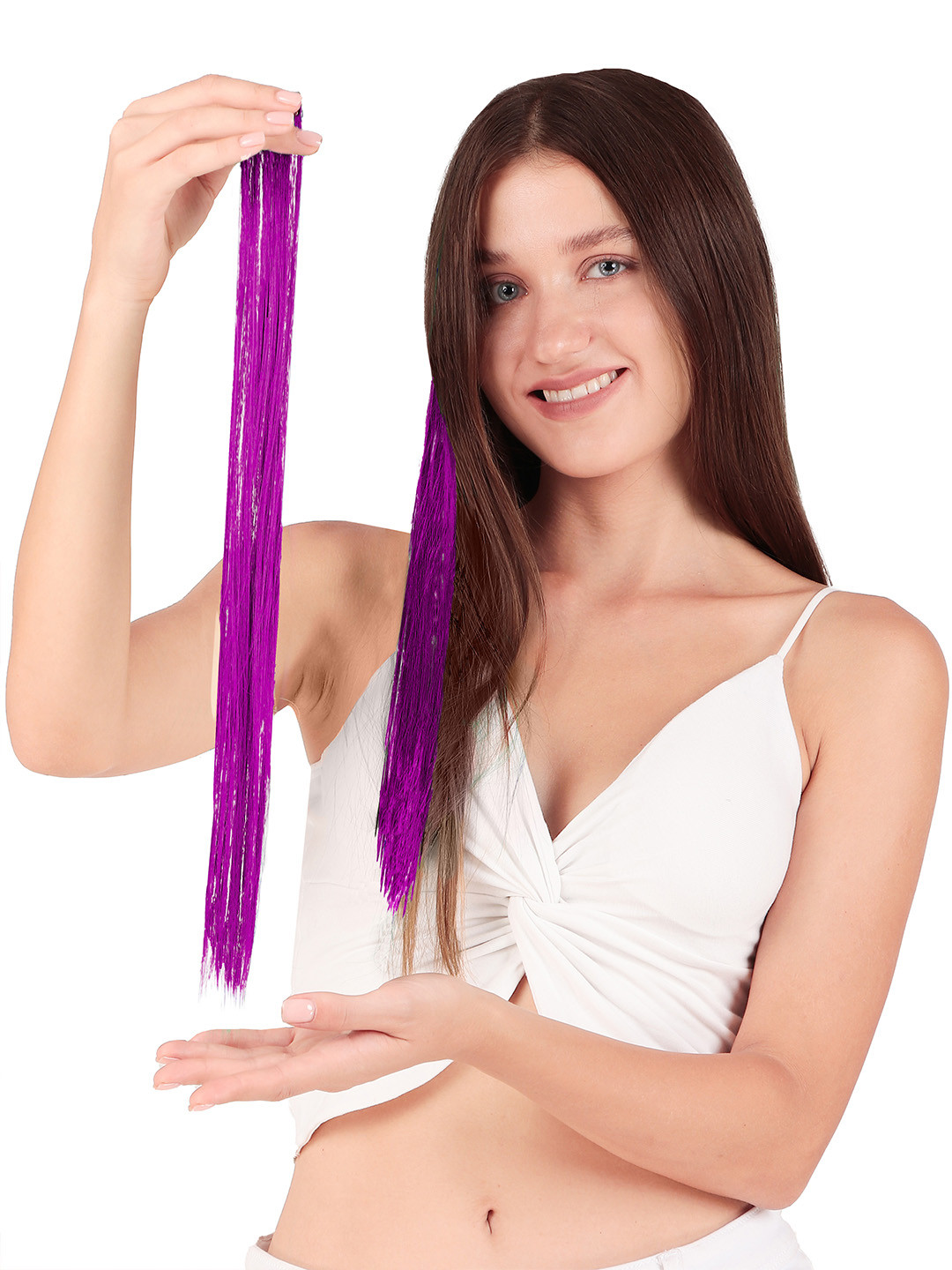 Secret Lives Set Of 2 Streaks Clip in Color Hair Extension - Lavender Purple