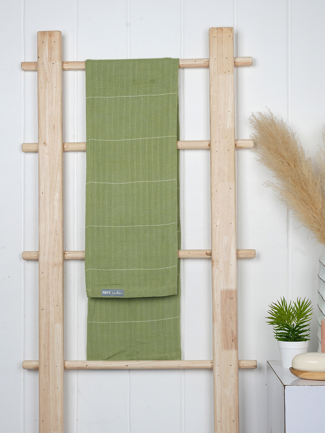 Doctor Towels Green Striped 350GSM Set of 1 Anti-Bacterial Aloevera Bath Towels