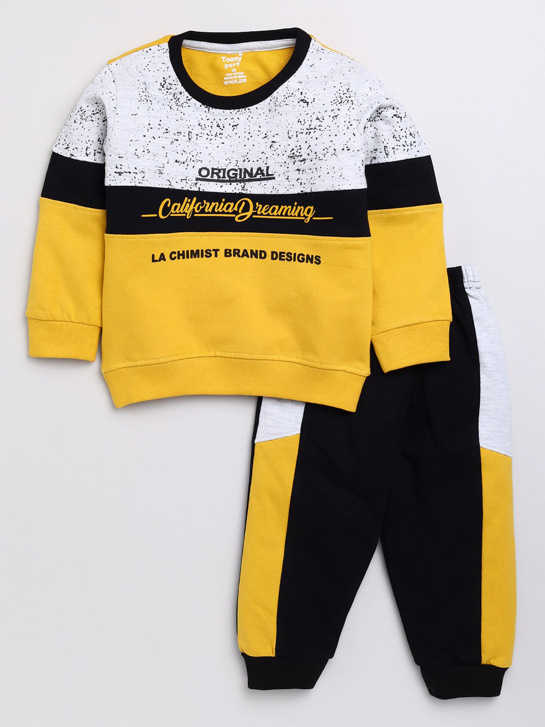 Toonyport Boys Colourblocked T-shirt With Trousers