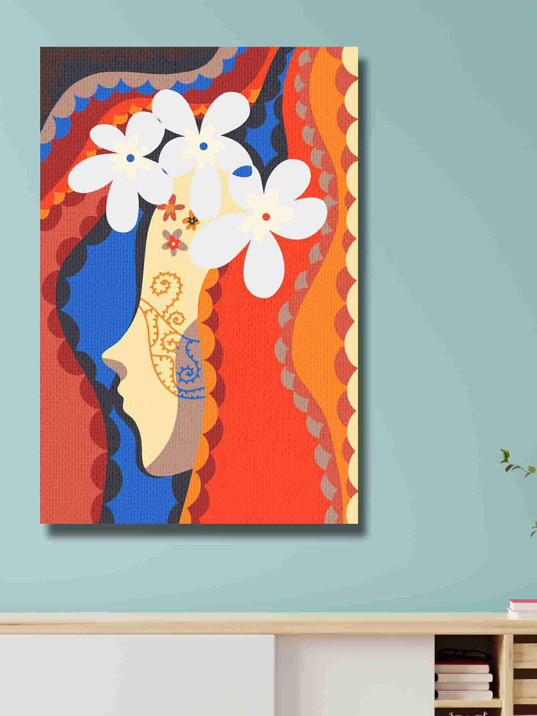 SAF Orange & White Canvas Waterproof Wall Art