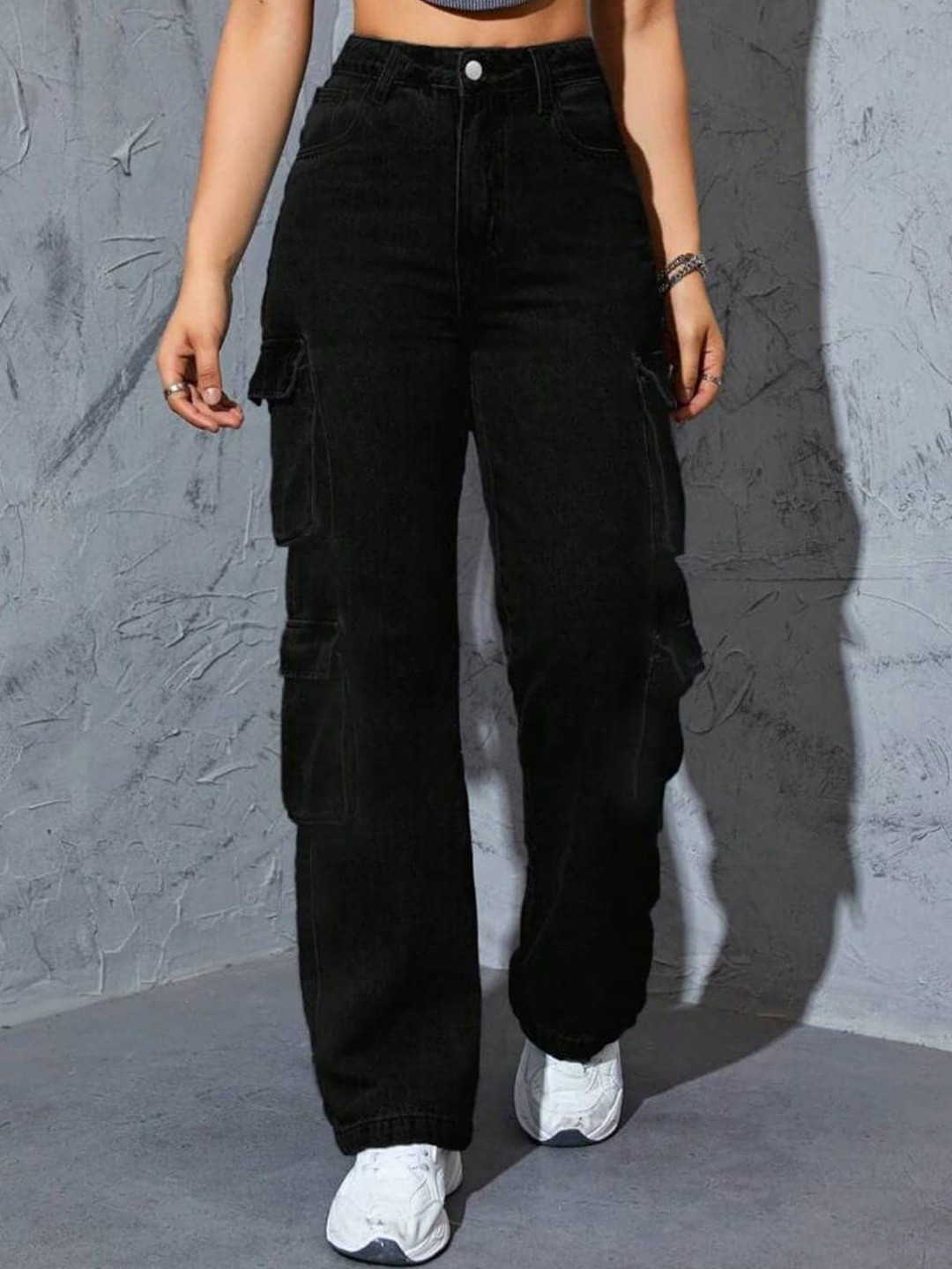 Next One Women Smart Straight Fit High-Rise Dark Shade Clean Look Stretchable Jeans