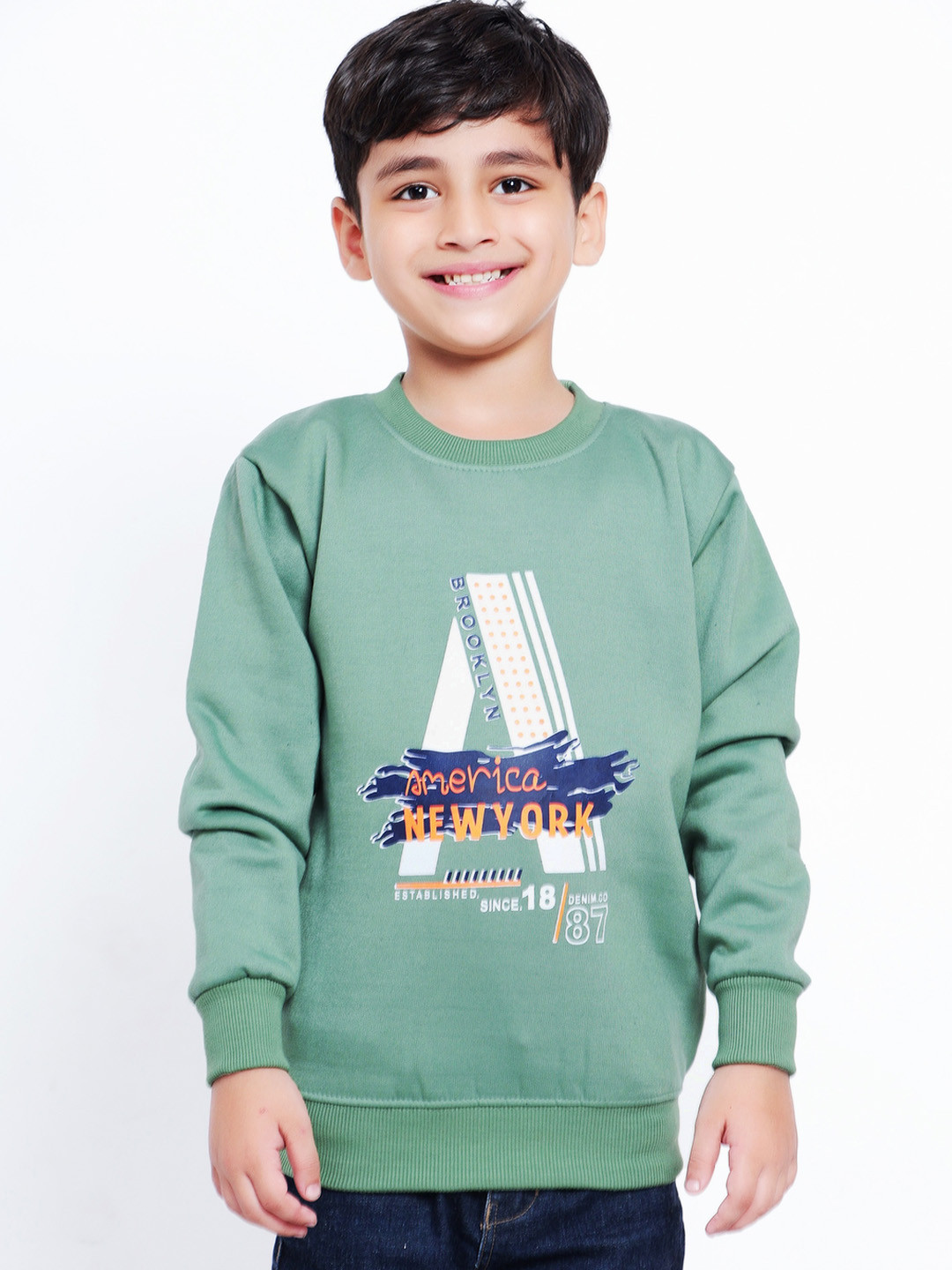 BAESD Boys Typography Printed Round Neck Long Sleeve Sweatshirts