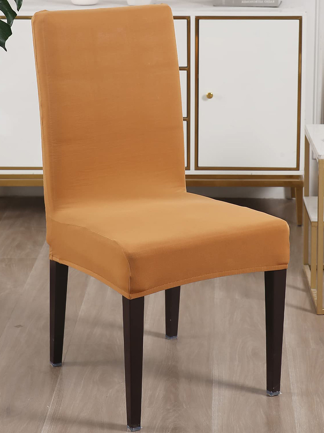 Dakshya Industries 4 Piece Beige Stretchable Chair Covers