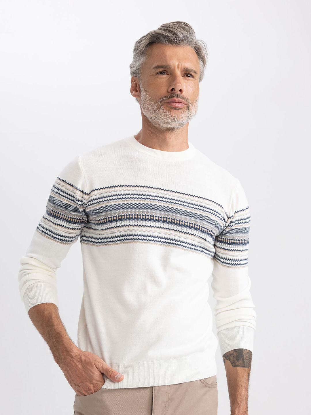 DeFacto Horizontal Striped Pullover