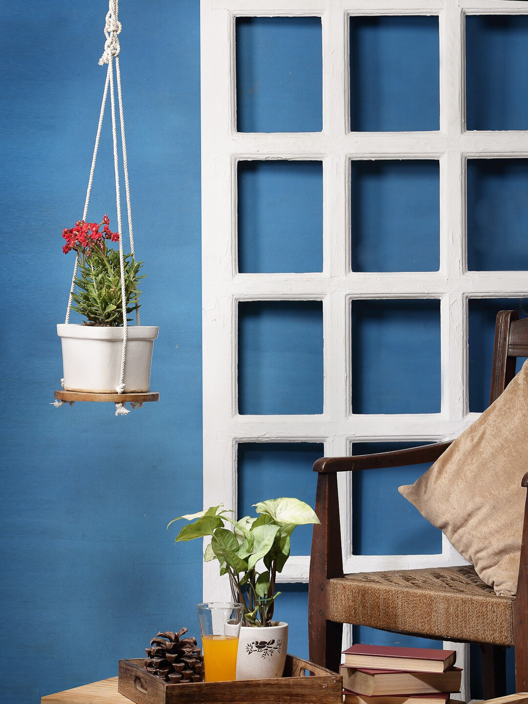 ANWYN Beige Textured Plant Holder