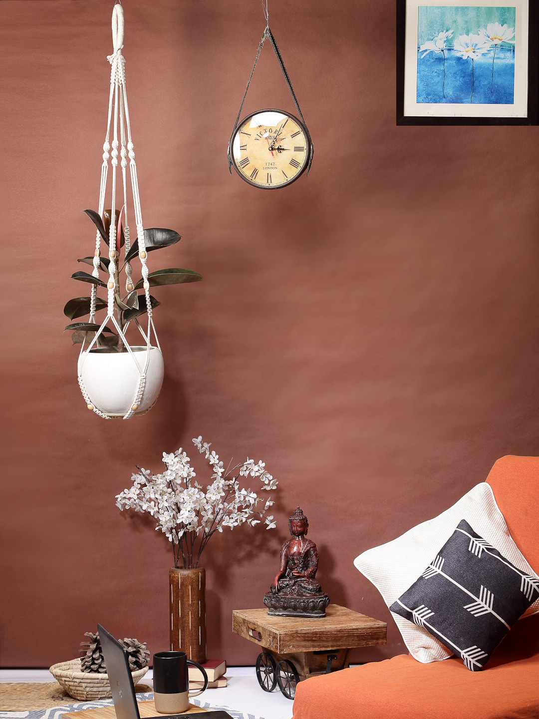 ANWYN Beige Textured Plant Holder