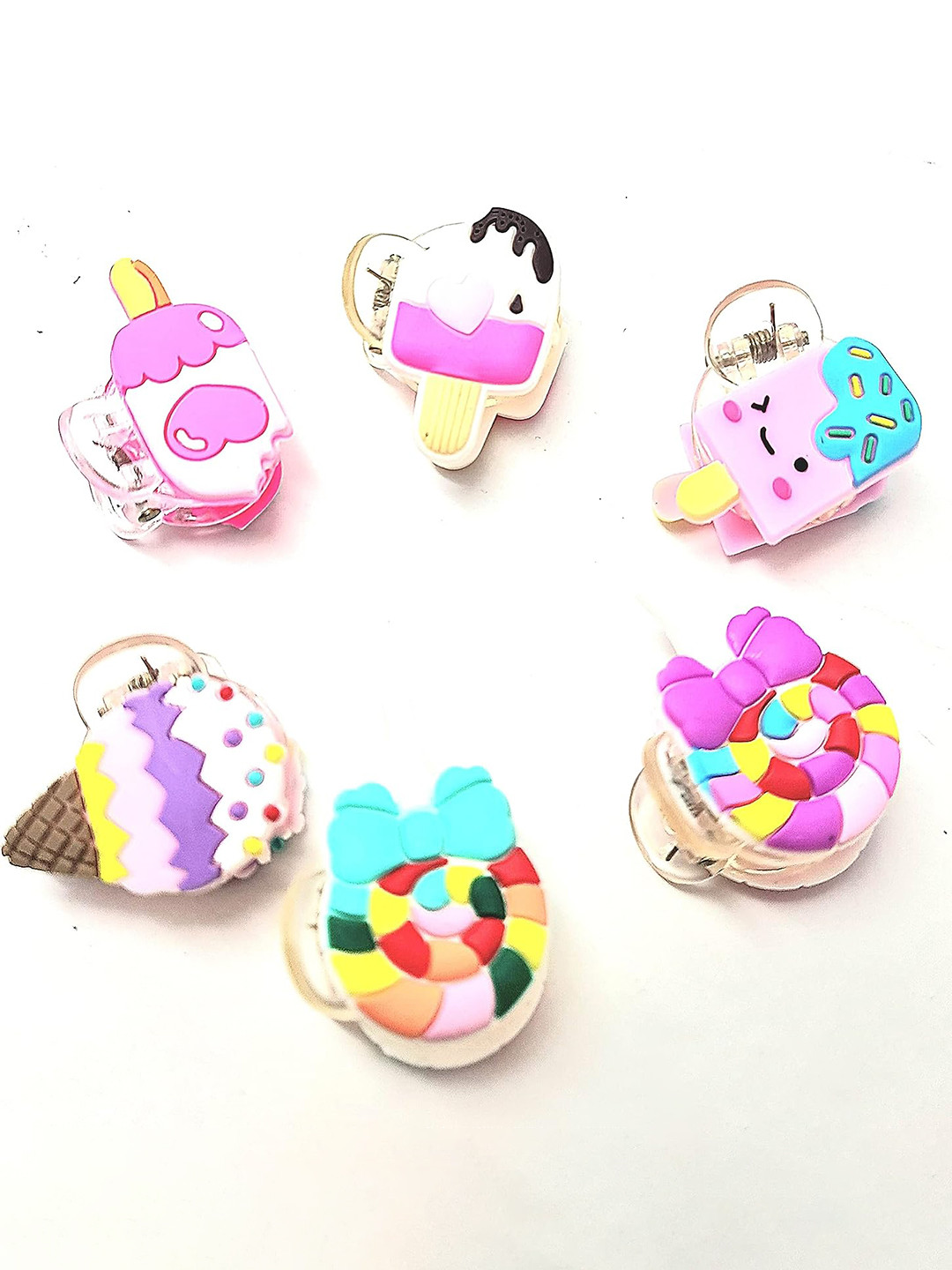 LYTIX Girls Set Of 6 Unicorn Design Tic Tac Hair Claws