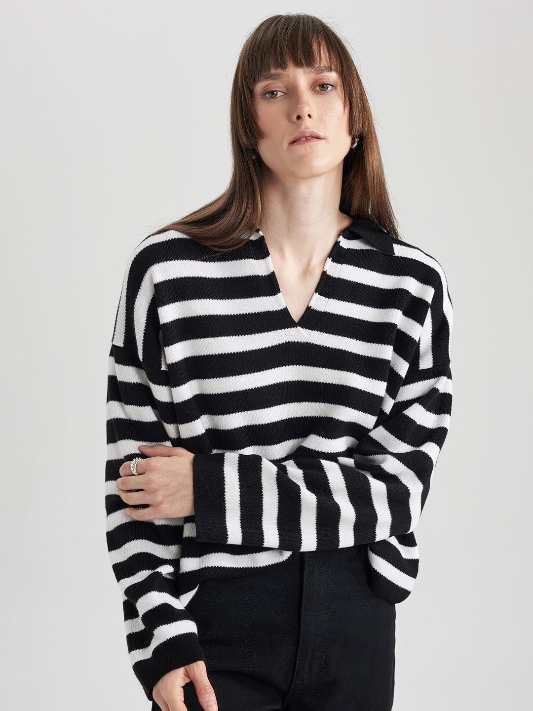 DeFacto Striped Pullover Sweater