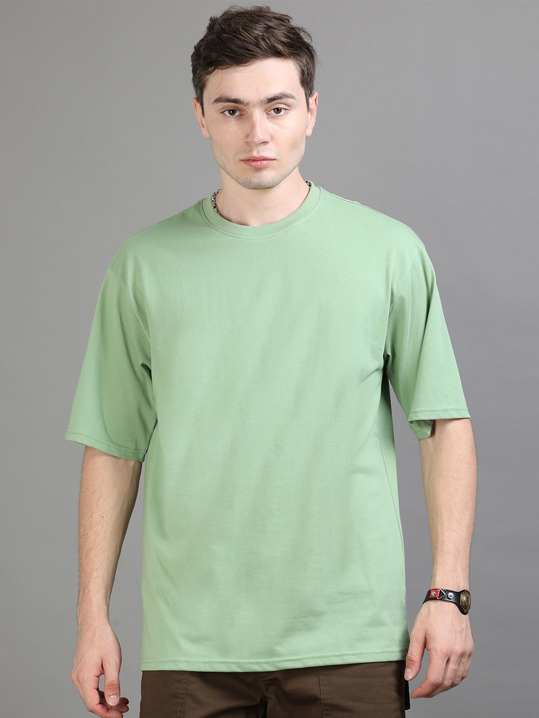 Bushirt Drop-Shoulder Sleeves Oversize Pure Cotton T-shirt