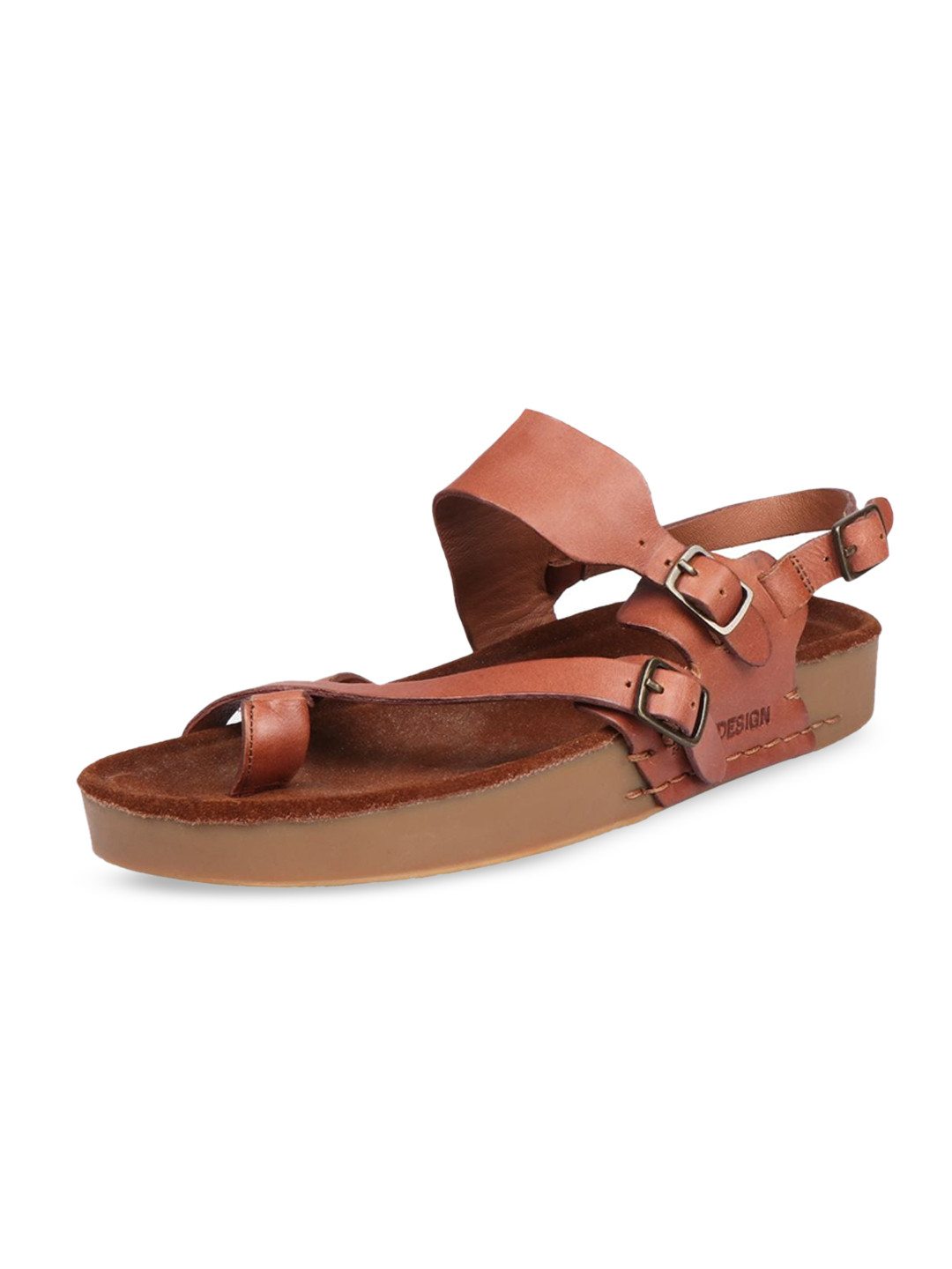 Hidesign PORT BLAIR Leather One Toe Flats With Buckle Closure