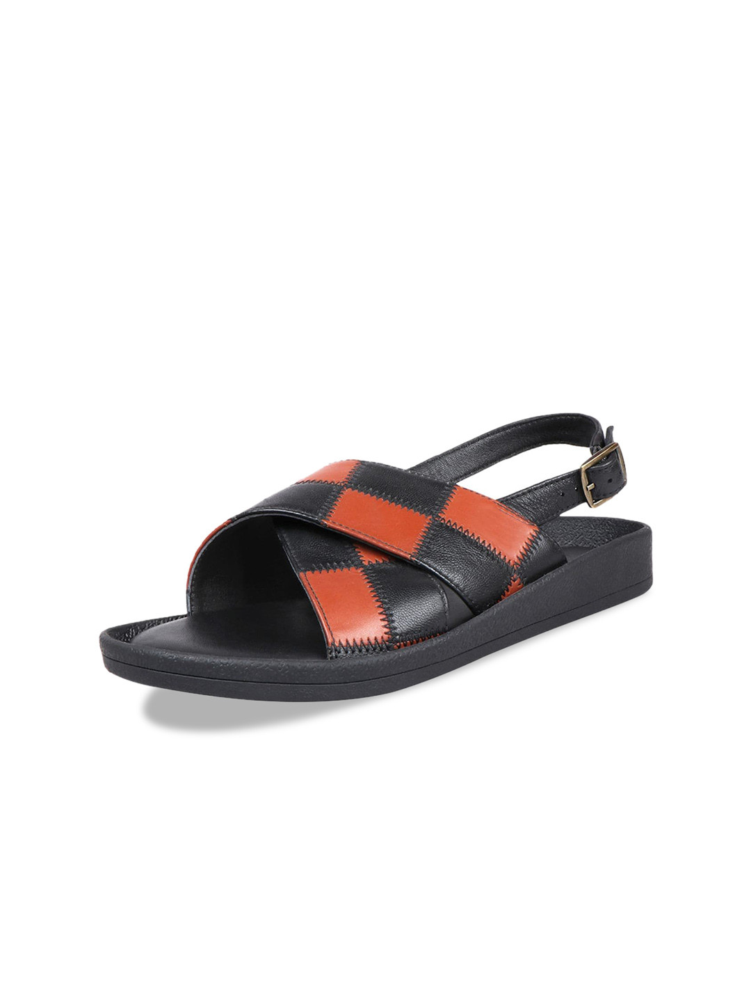 Hidesign Laos Colourblocked Leather Open Toe Flats