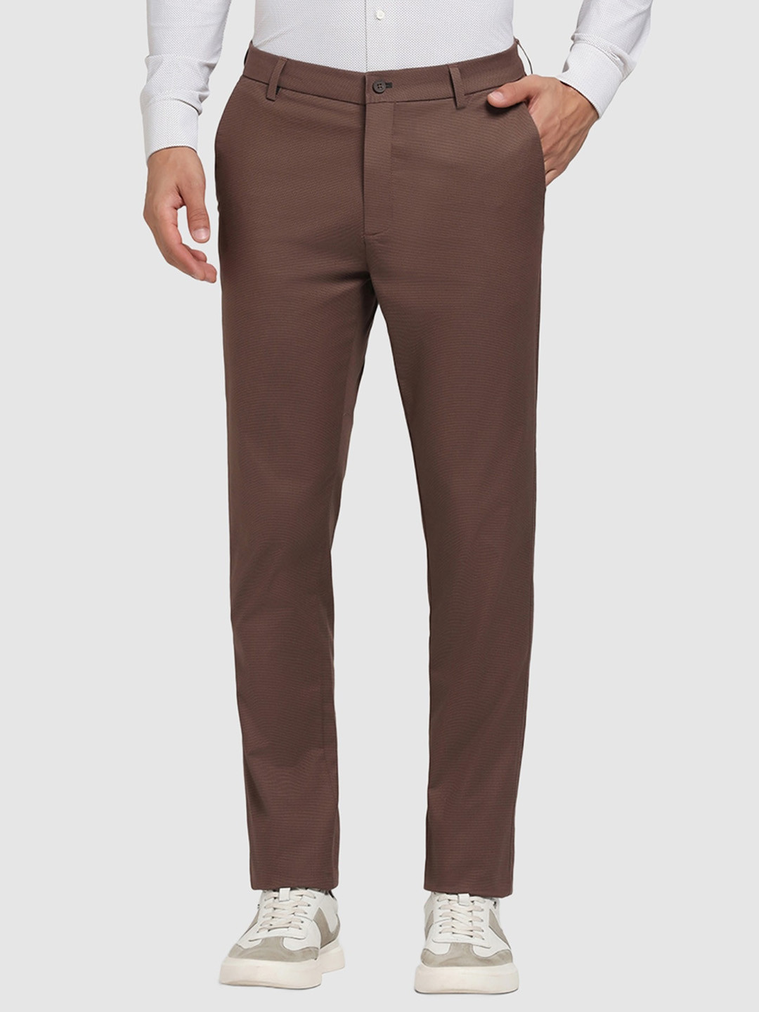 Blackberrys TechPro Men Rust Casual Slim Fit Trousers