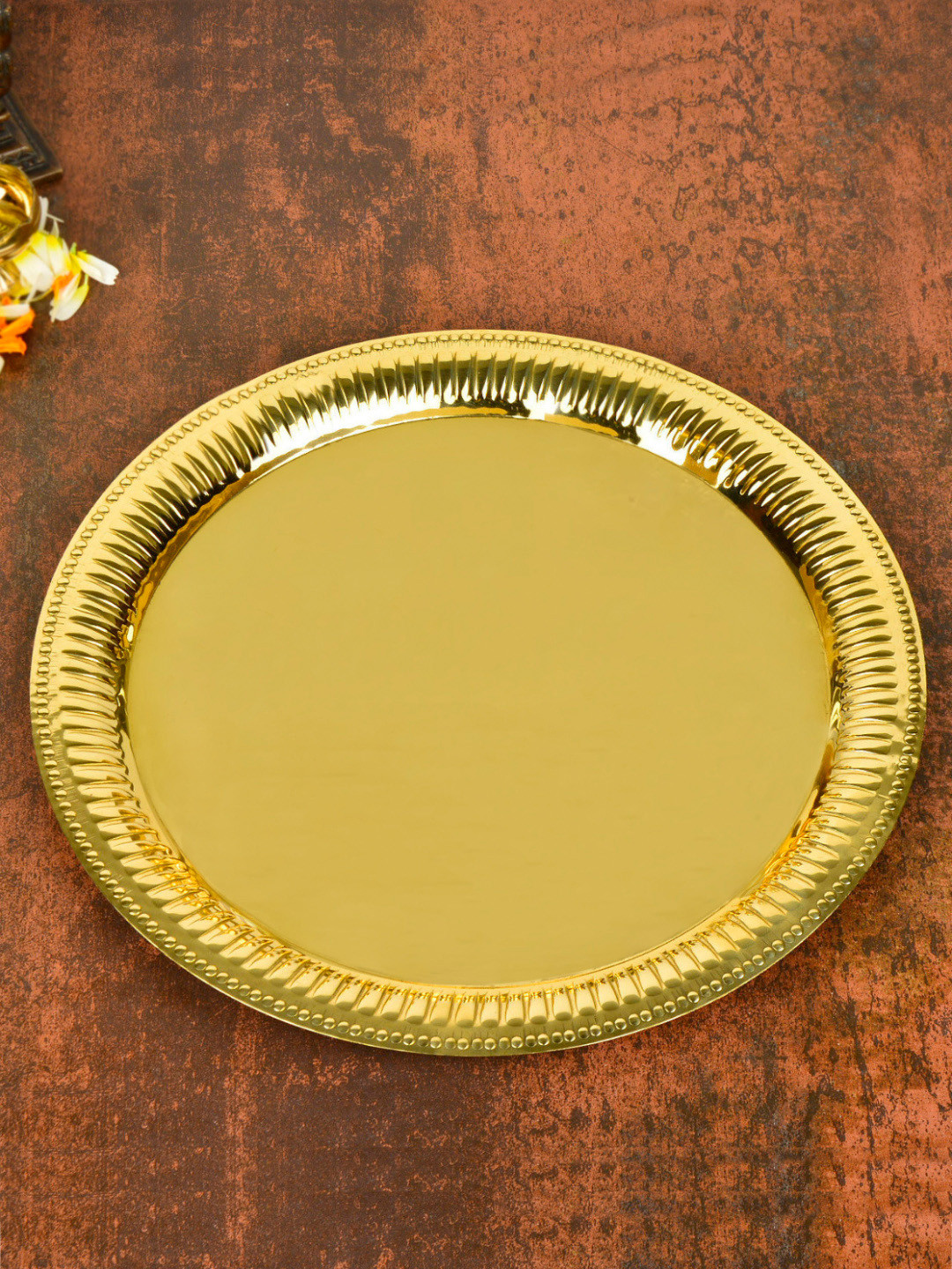 StyleMyWay Premium Beige Pure Pooja Thali