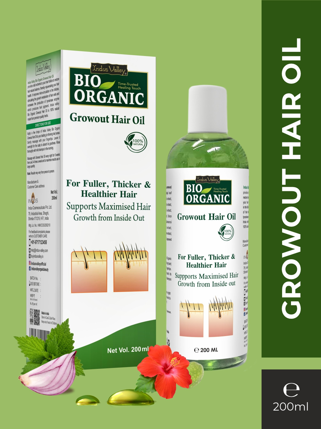 Indus Valley Bio Organic Growout Hair Oil 200ml