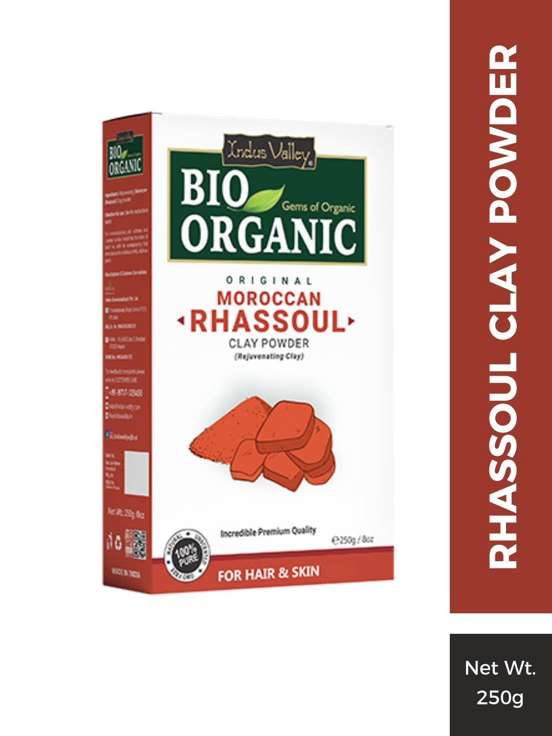 Indus Valley 100% Natural Premium Quality Moroccan Rhassoul Clay Powder 250 Gm