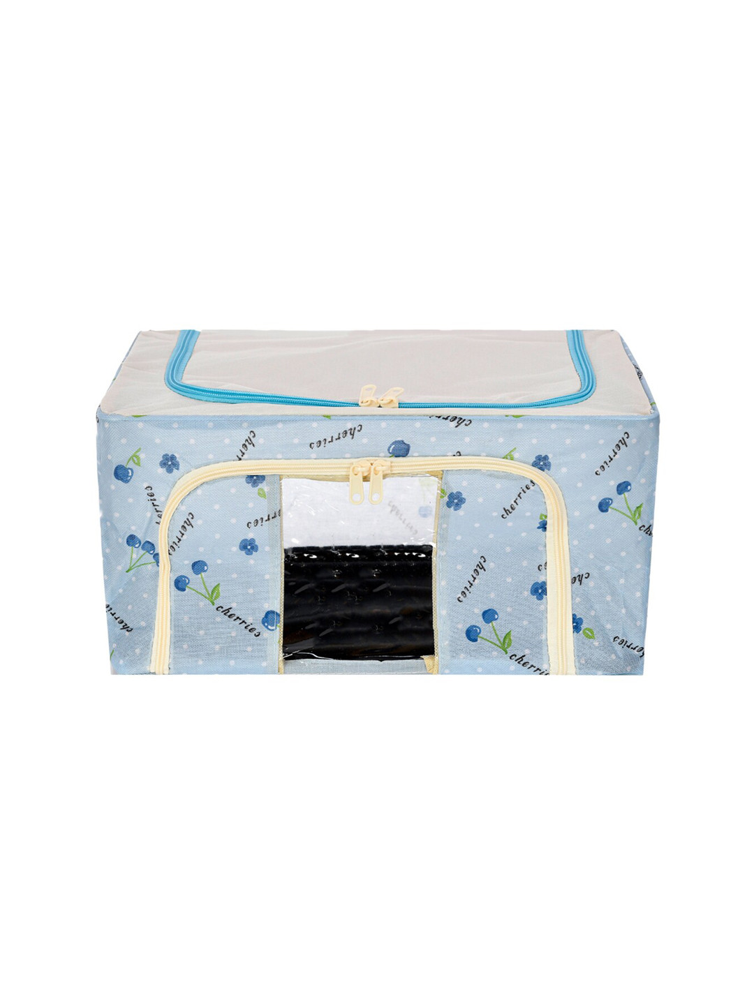 Kuber Industries Blue Printed Storage Box Organiser