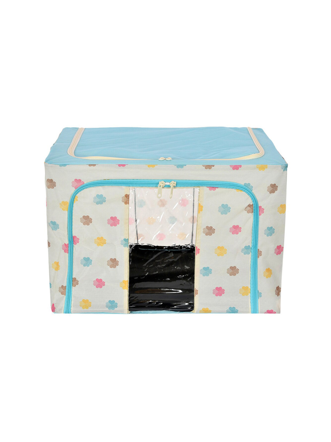 Kuber Industries Blue & White Printed Storage Box Organisers