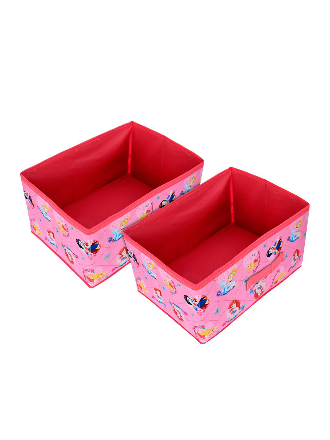 Kuber Industries 2-Pcs Pink Printed Non Woven Storage Box Organisers