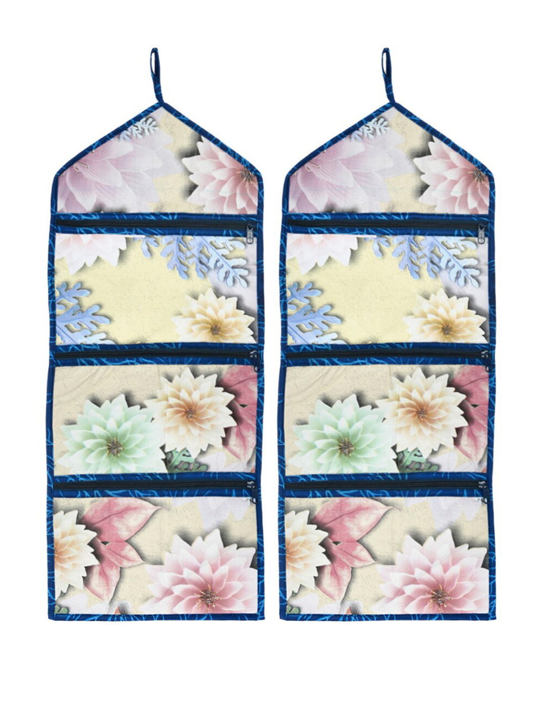 Kuber Industries Blue & Pink 2 Pieces Printed PVC Foldable Paper Holder Organisers