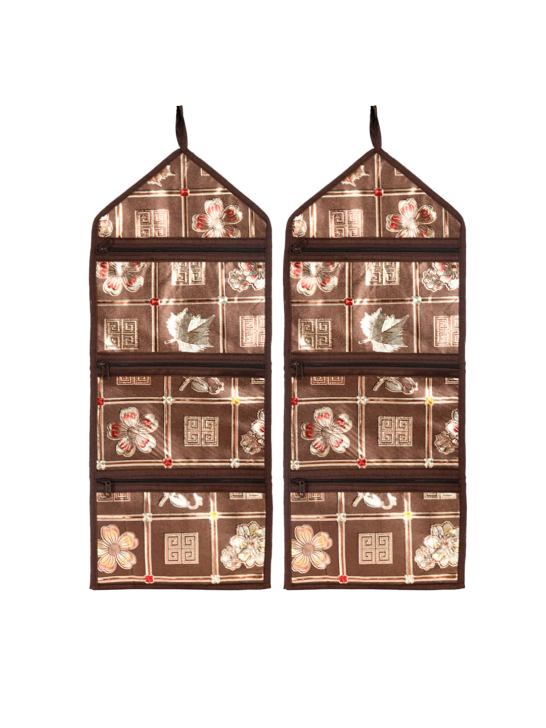 Kuber Industries Brown 2 Pieces Printed PVC Paper Holder Organisers