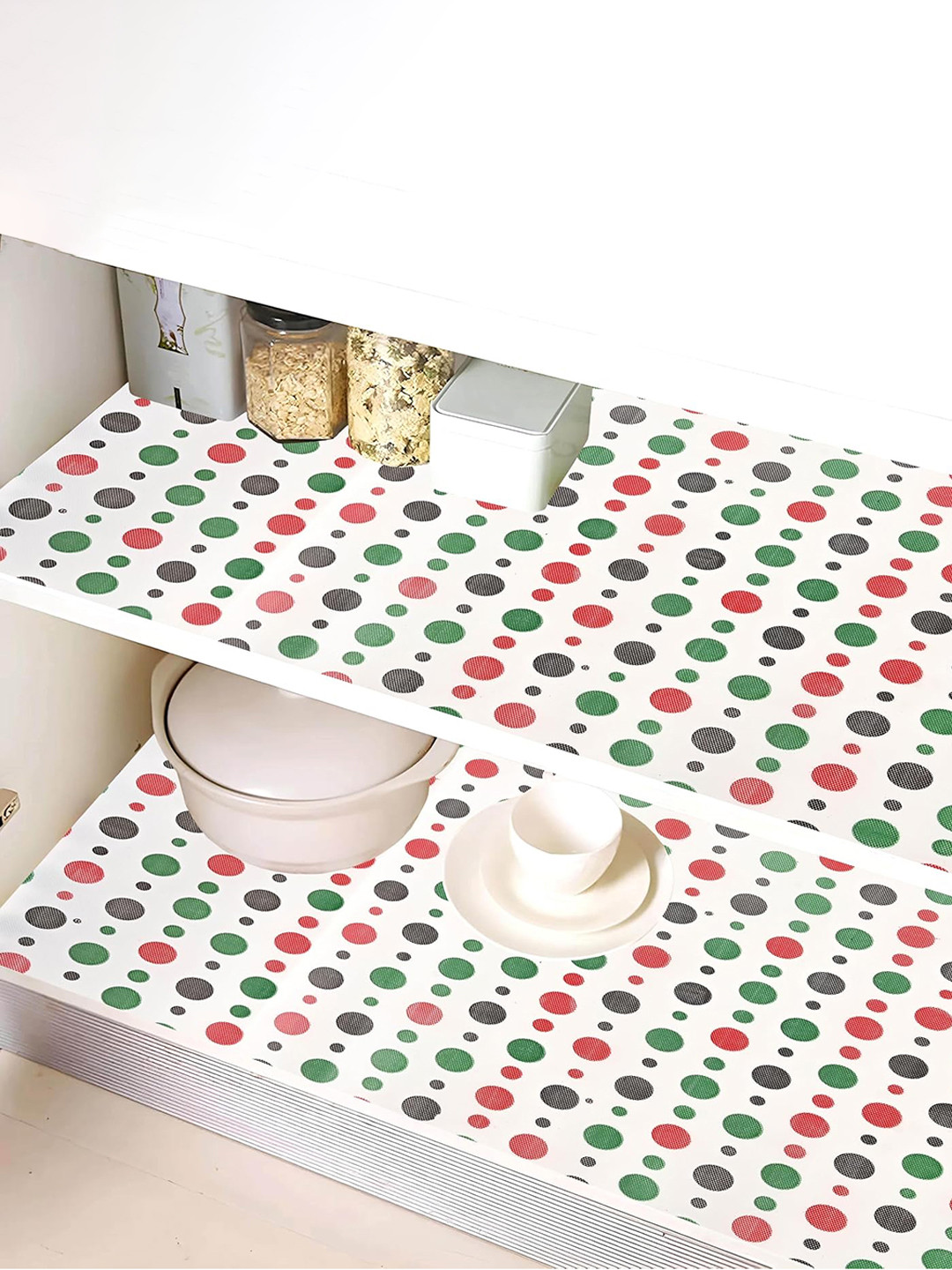 Kuber Industries White Printed BPA Free Shelf Liner