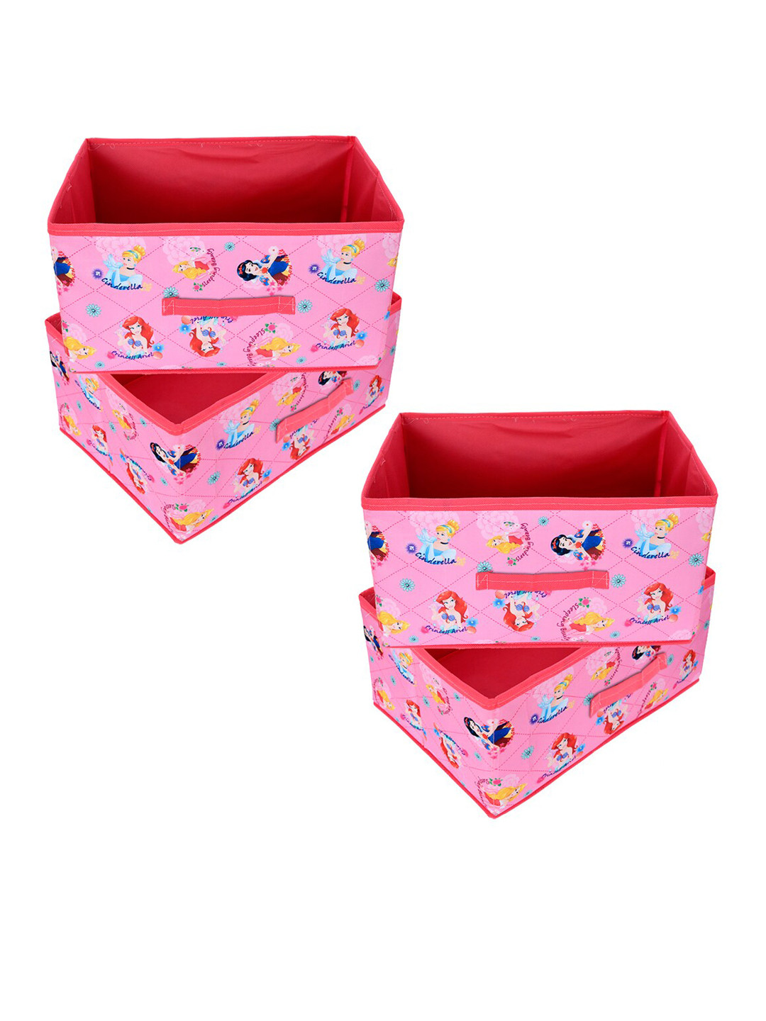 Kuber Industries Pink 4 Pieces Printed NonWoven Drawer Organisers