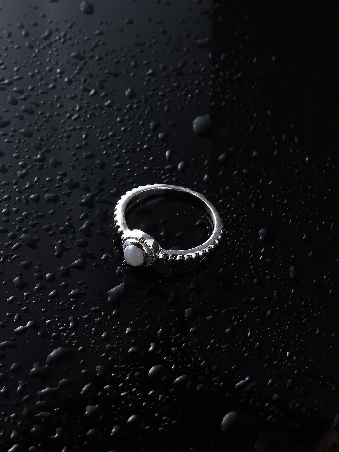 Accessorize Women 925 Pure Sterling Silver Blue Agate Finger Ring