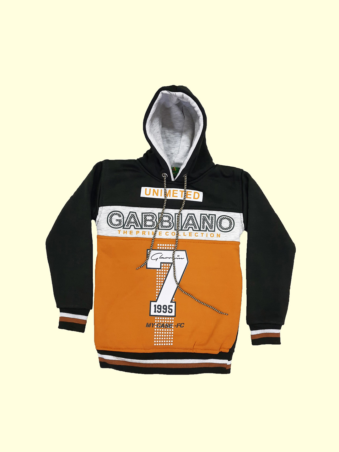 BAESD Boys Aphanumeric Printed Hooded Pullover Sweatshirt