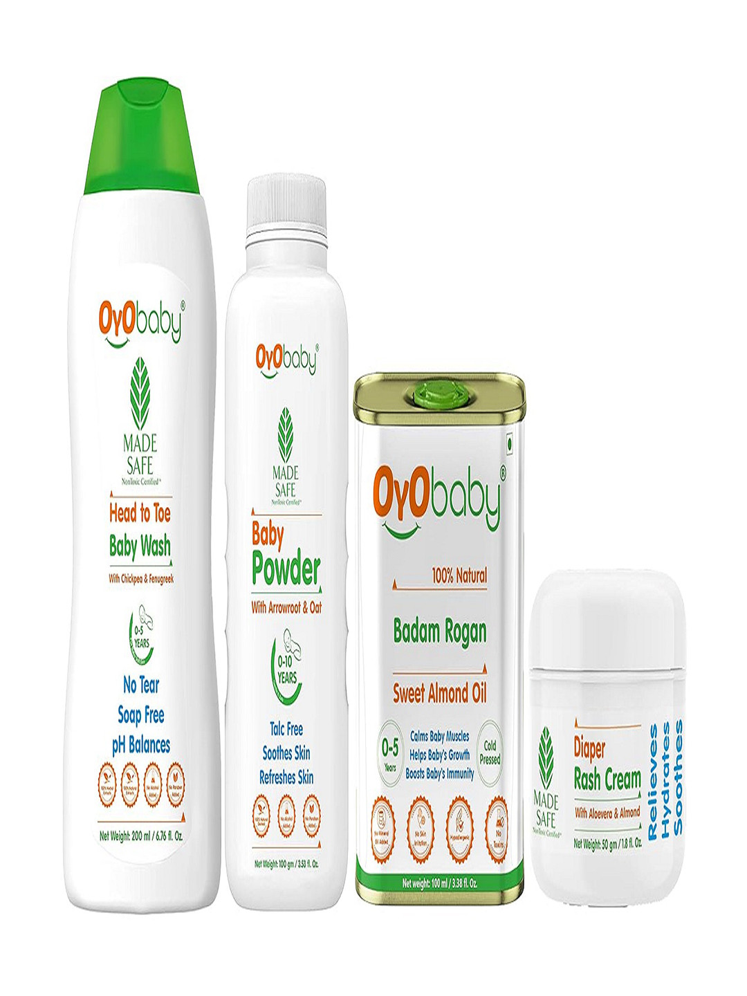 OyO Baby Pack  of 4 Complete Care Essential Baby Gift  Pack - 450ml