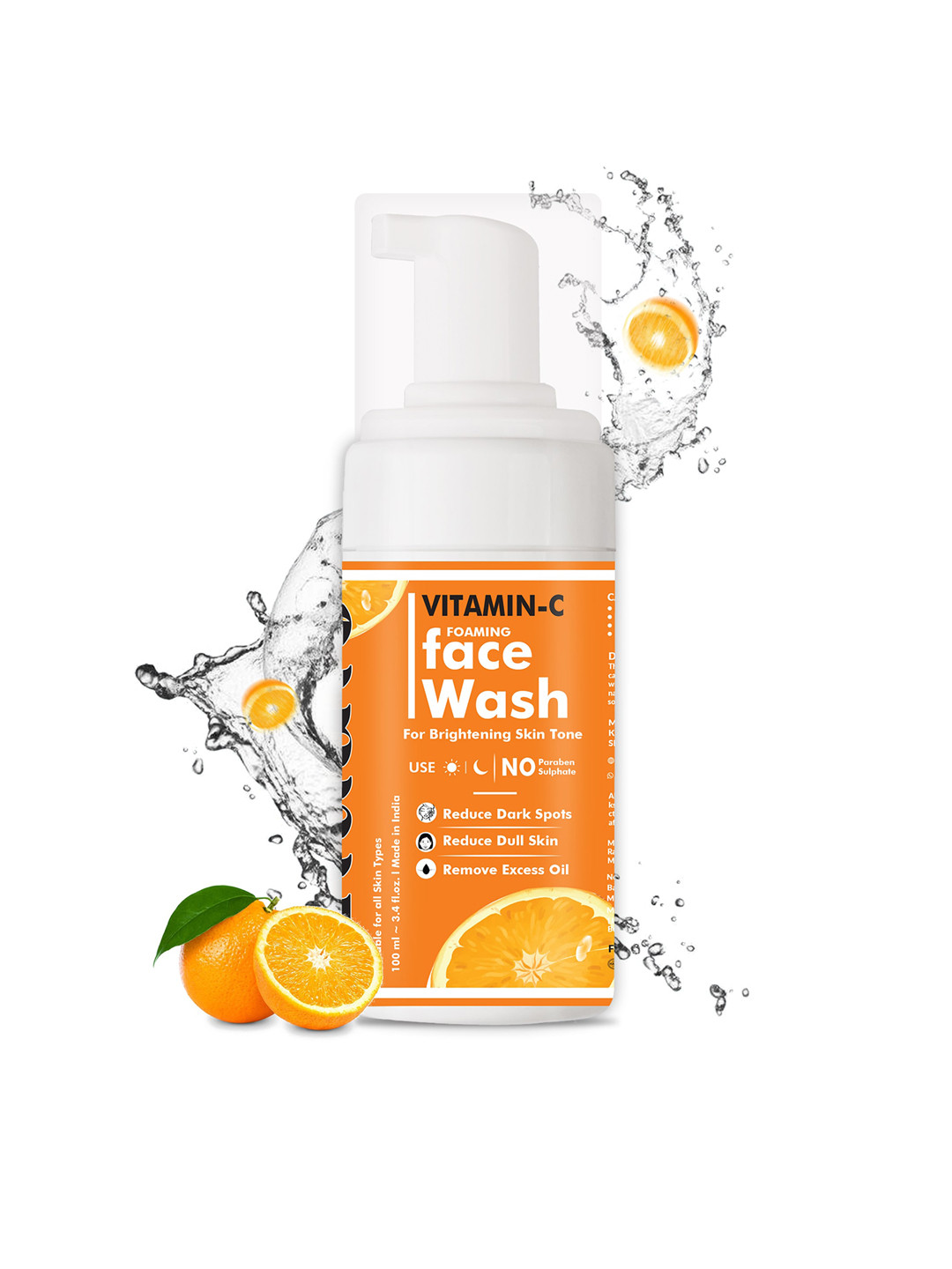 INDALO Vitamin C Foaming Face Wash For Skin Brightening 100ml