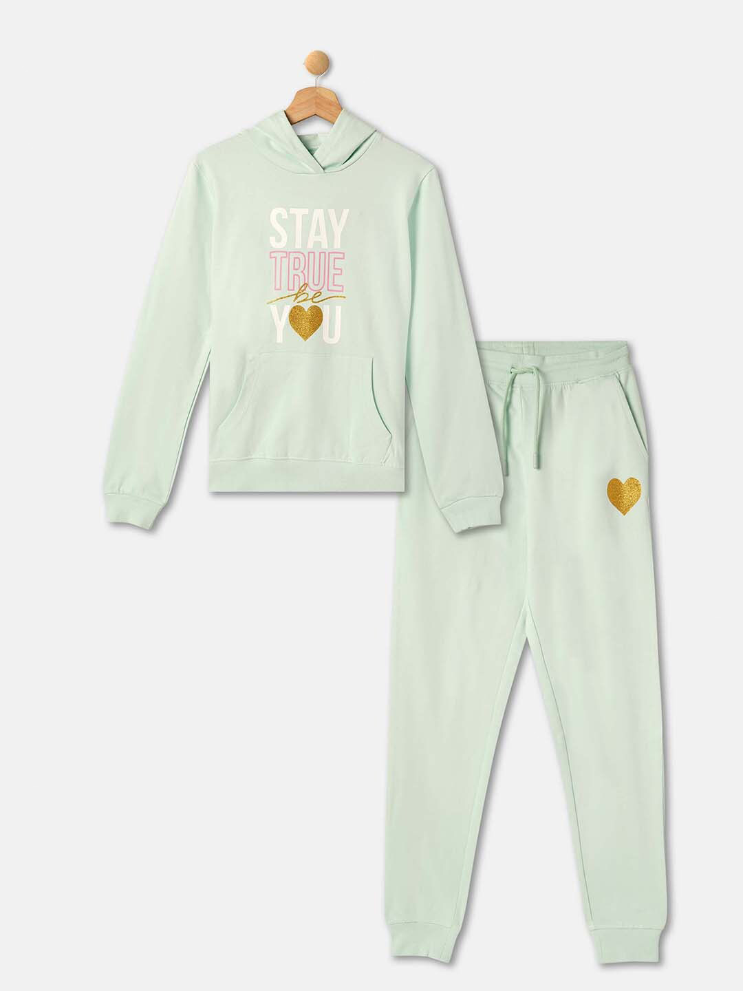 R&B Girls Typography Printed Top With Pyjamas