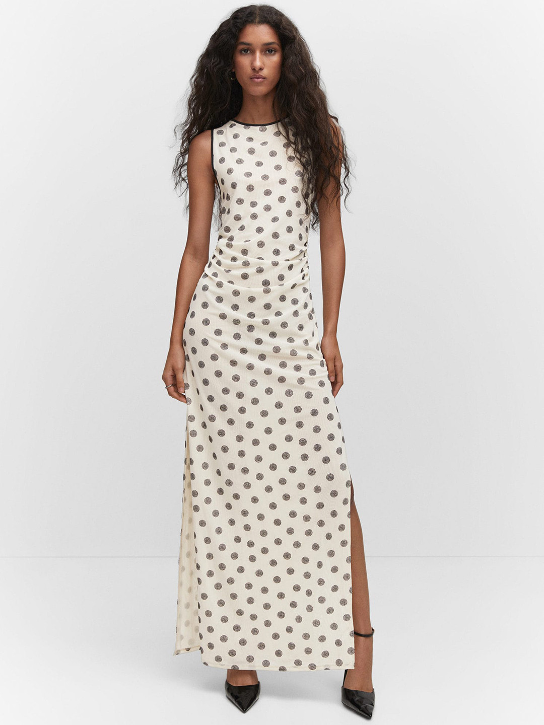 MANGO Printed Slit Maxi Dress