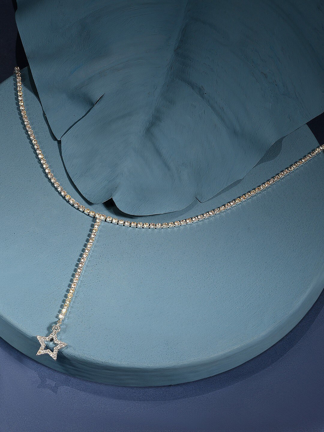AMI Silver-Plated Artificial Stones Chain