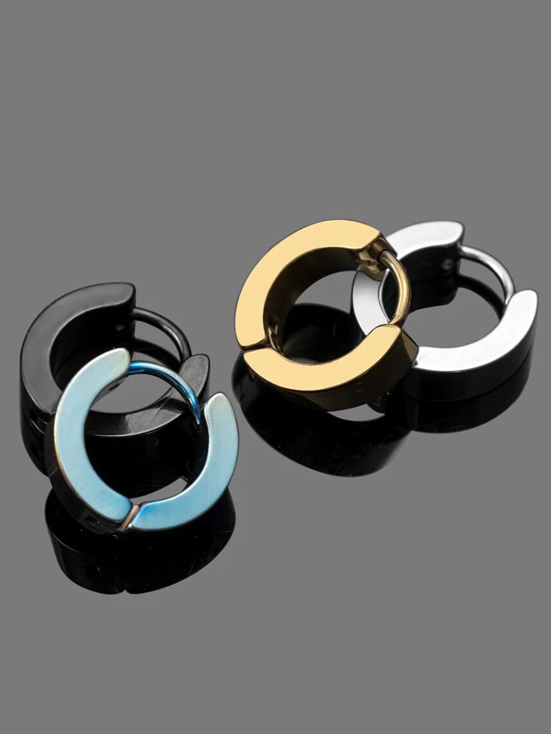 KARISHMA KREATIONS Setof 4 Contemporary Hoop Earrings
