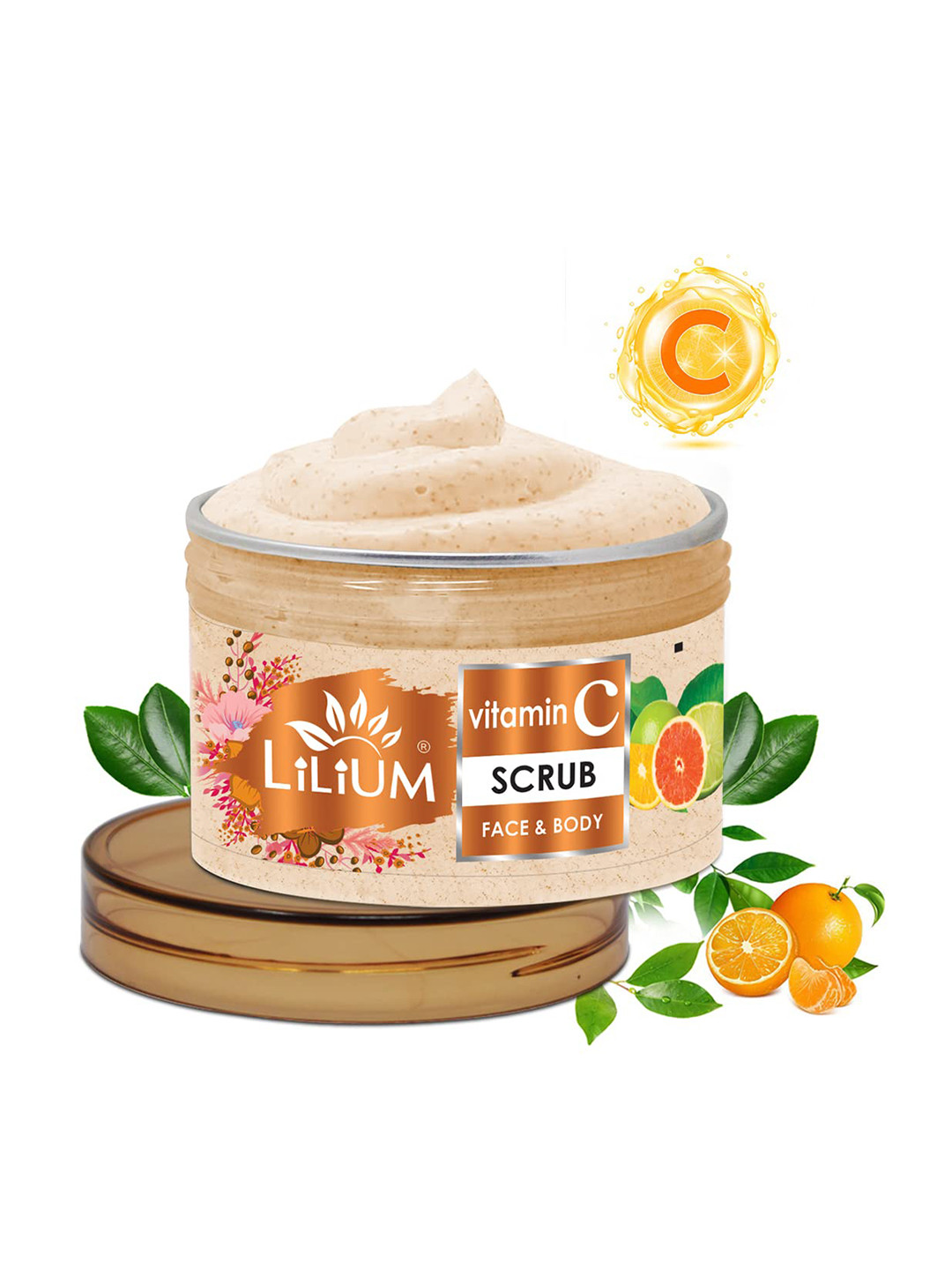 Lilium Vitamin C Face & Body Scrub with Orange & Turmeric - 250 g