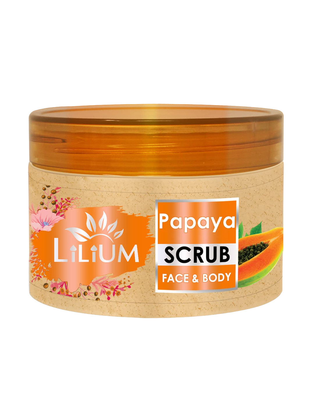 Lilium Papaya Skin Smoothening Face & Body Scrub with Aqua & Xanthan Gum - 250 g