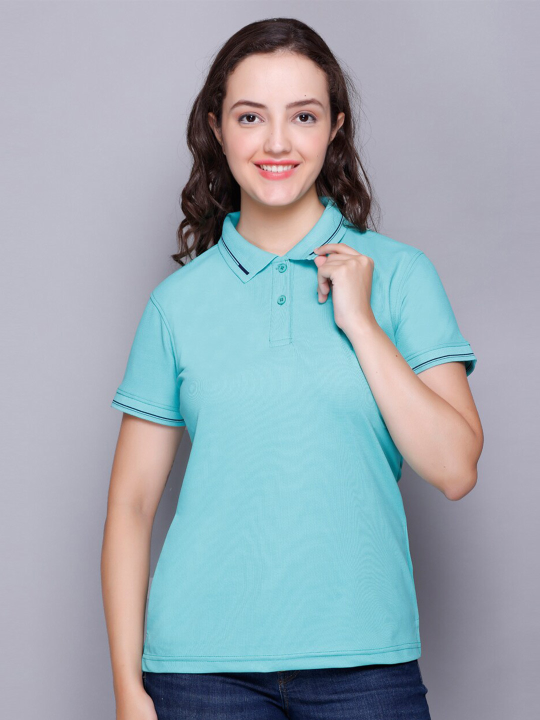 ELPIDA Polo Collar Casual Cotton T-shirt