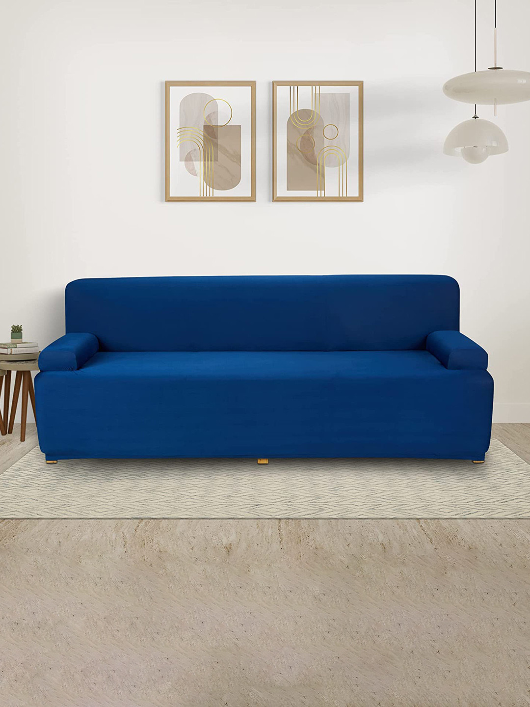 Dakshya Industries Blue Stretchable 3-Seater Sofa Cover