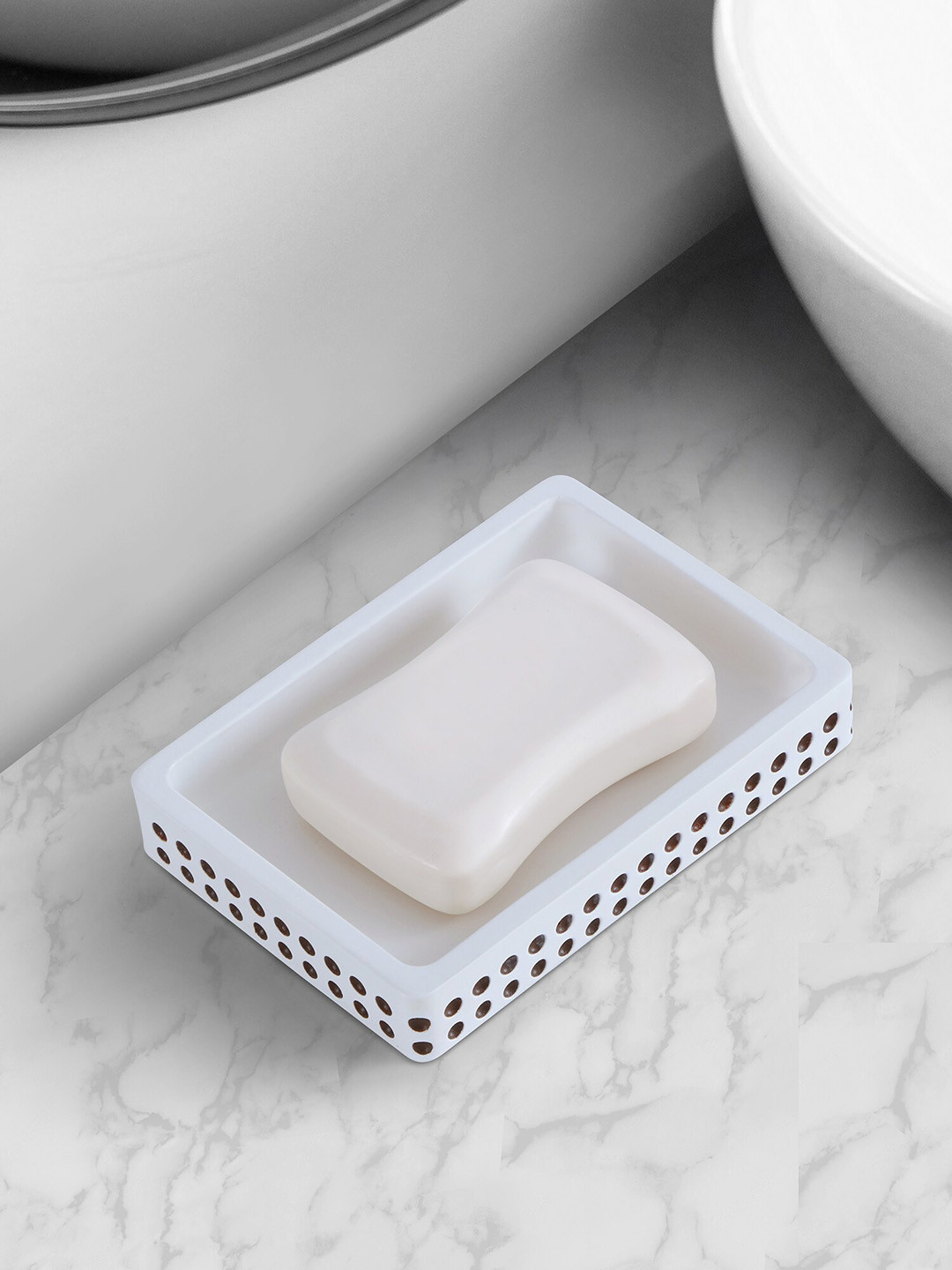 OBSESSIONS Beige Textured Soap Dish With Holes