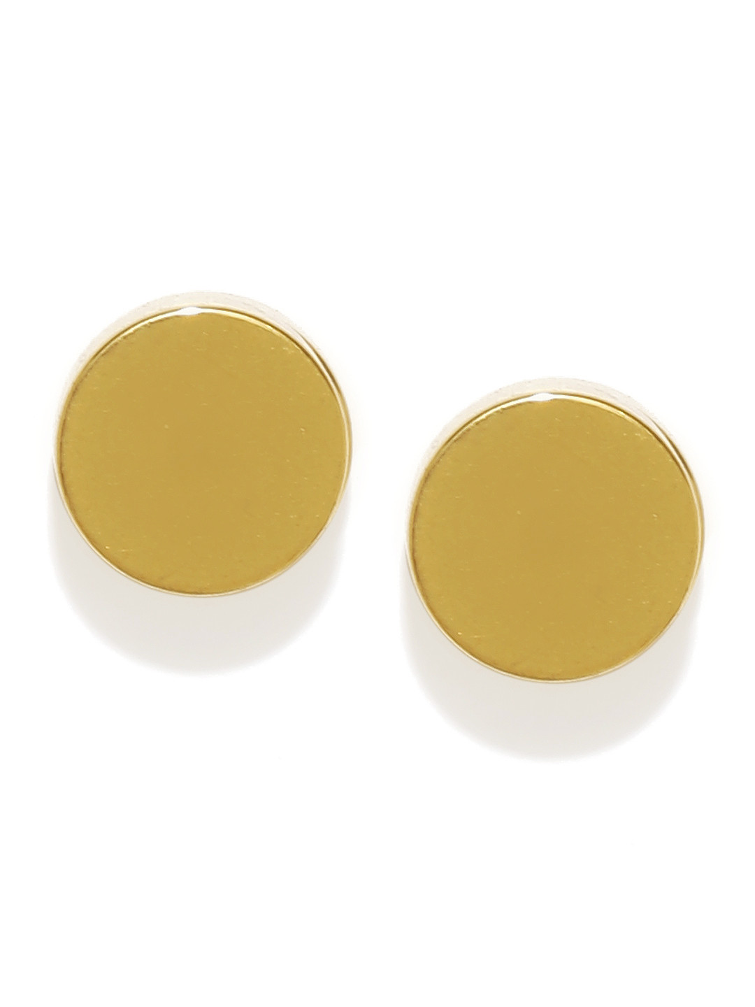 Yellow Chimes Gold-Toned Circular Stainless Steel Magnetic Non Piercing Stud Earring