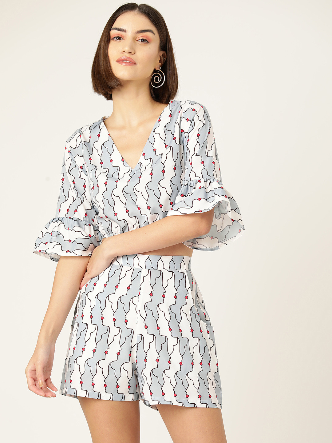 Sleek Italia Women Printed Top with Shorts