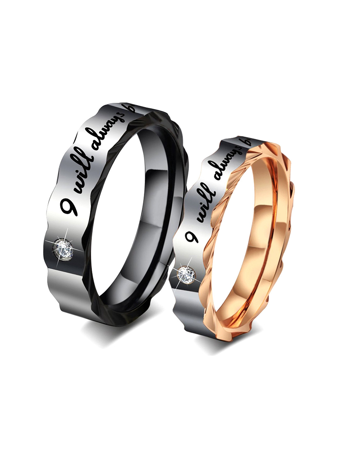 Yellow Chimes I Will Always be with You' Proposal Couple Rings