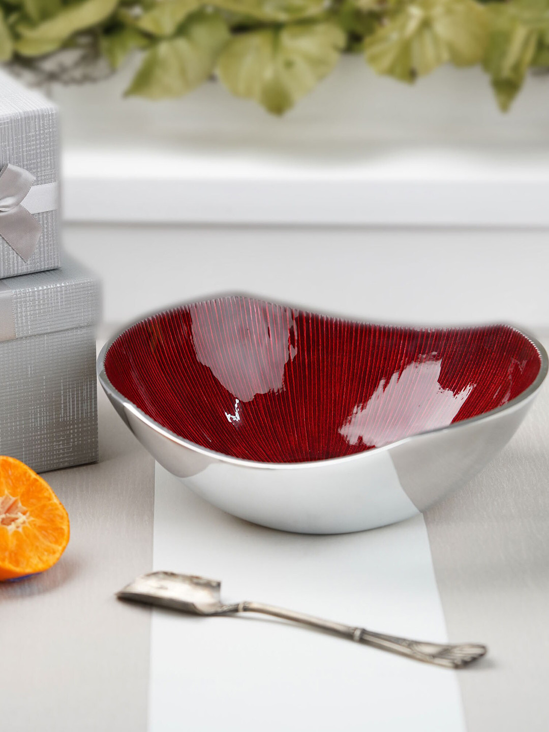 Folkstorys Red Decorative Bowl