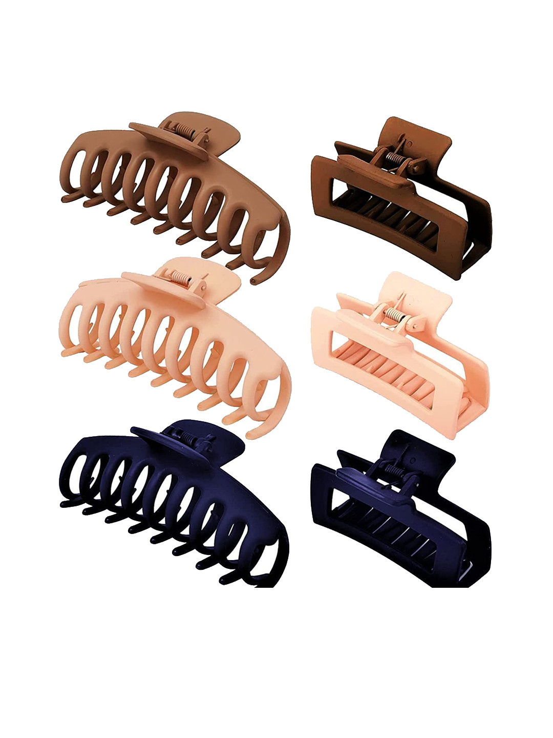 CHRONEX Set of 6 Assorted Butterfly & Rectangular Claw Clips